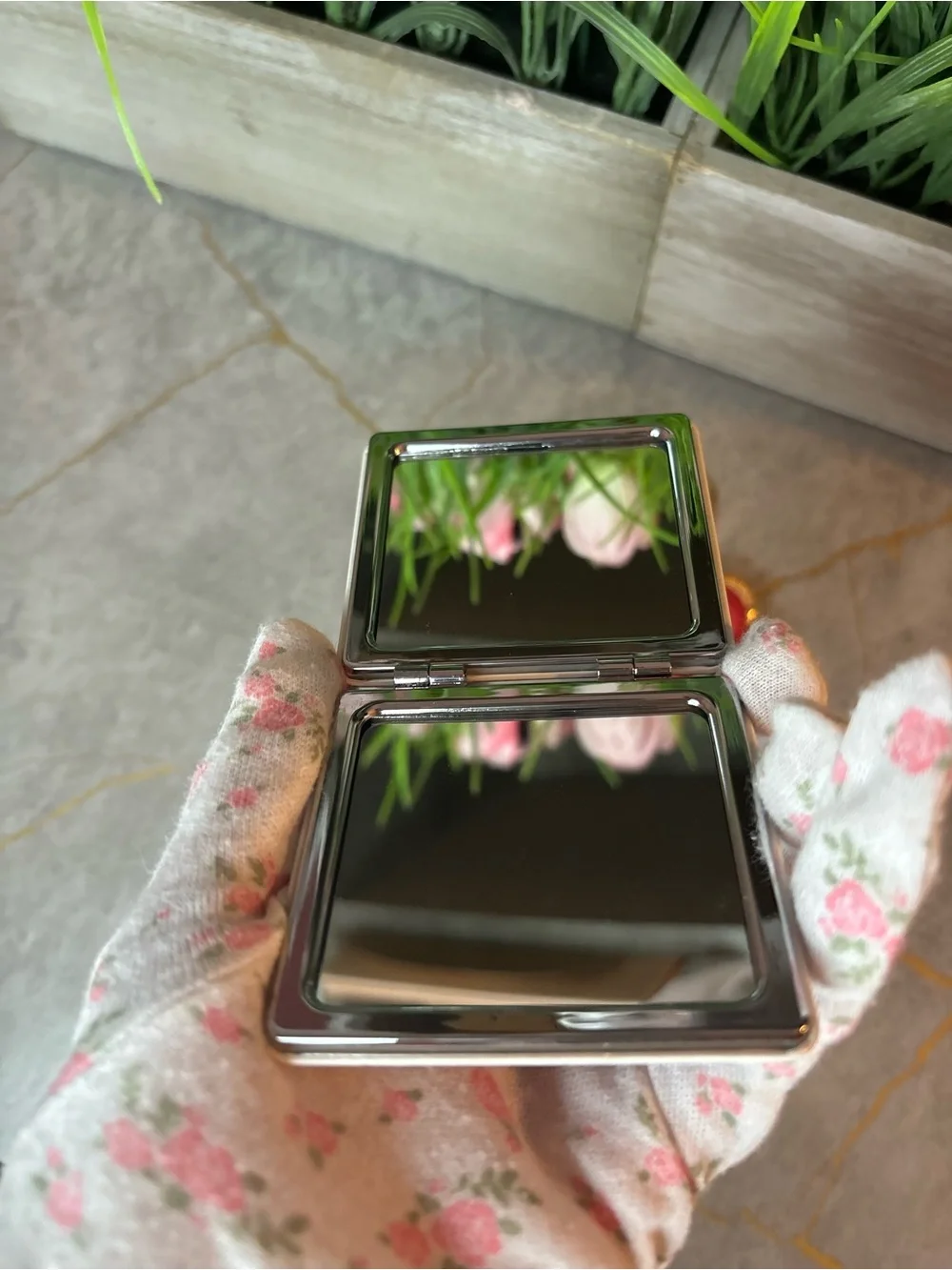 Pink Rose Key & Card Holder Set with Floral Compact and Rose Keyring